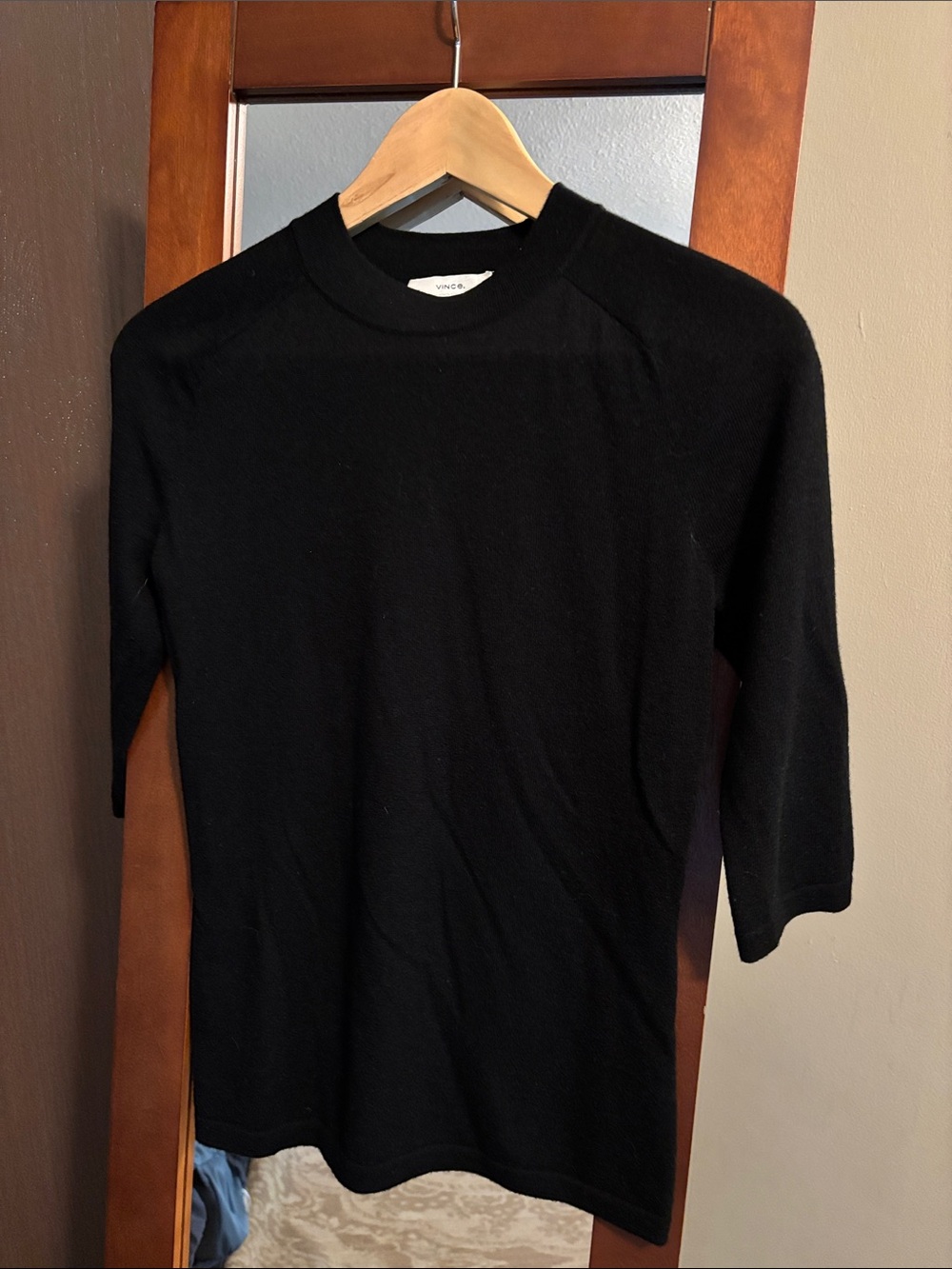 Vince Black Crewneck Half Sleeve Size Small